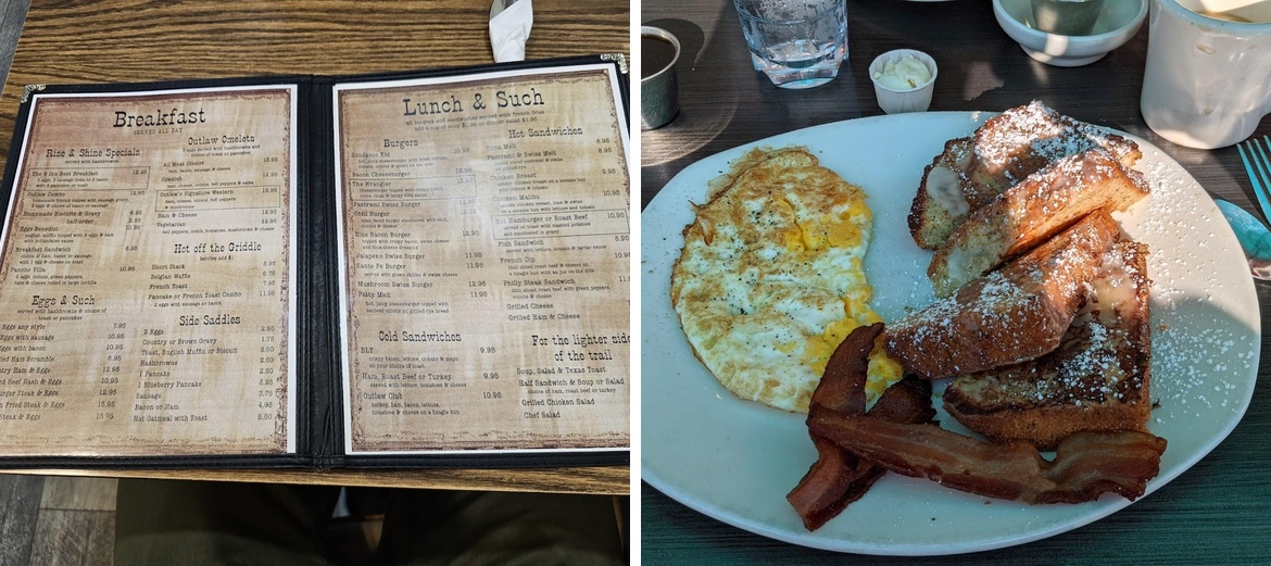 Outlaw Cafe Menu