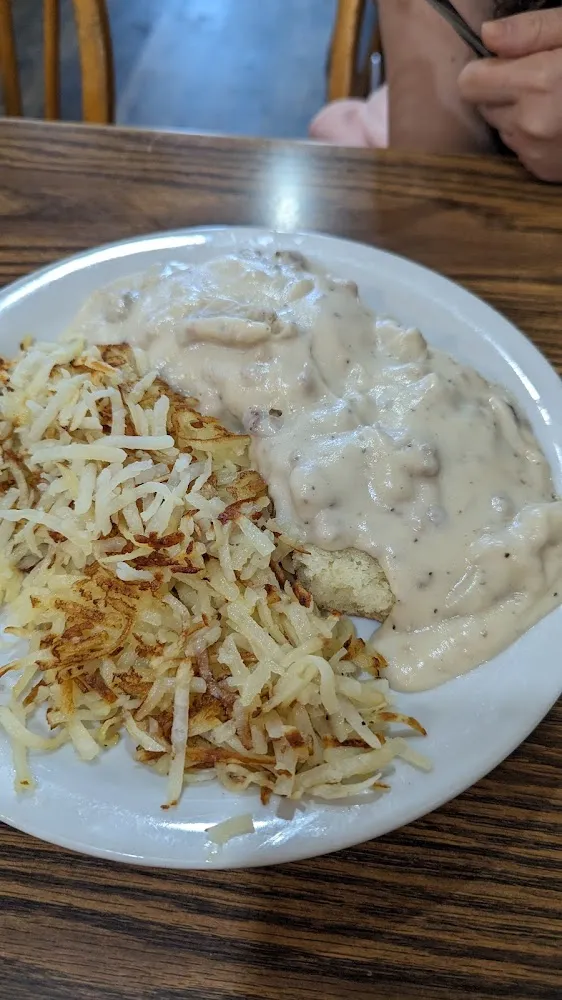 Biscuits and Gravy with Hash Browns