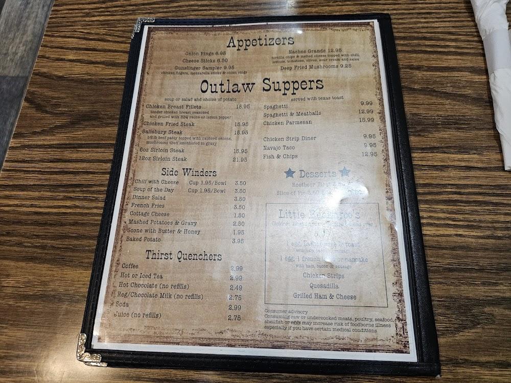 Outlaw Cafe Menu image 2